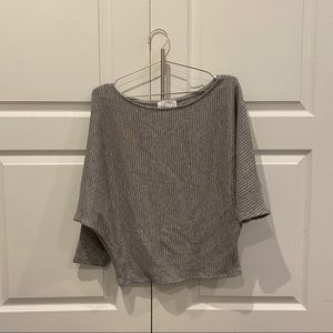 grey batwing knit top